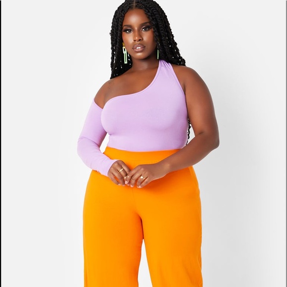 🆕 Rebdolls Bianca Cold Shoulder Bodysuit Purple 2X - Picture 2 of 4